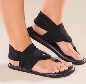 Sanuk Women's Yoga Sling 2 Flip Flop,Black, 9W / 7M US : : Clothing, Shoes & Acc